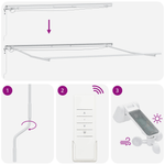 Casa si Gradina - Gradina si terasa - Umbrele si pavilioane - Umbrele - Copertina retractabila automata cu LED si dungi multicolore 450x300 cm - Infinity.ro