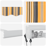 Casa si Gradina - Gradina si terasa - Umbrele si pavilioane - Umbrele - Copertina retractabila automata in Dungi Multicolor 500x300 cm - Infinity.ro