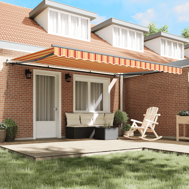 Casa si Gradina - Gradina si terasa - Umbrele si pavilioane - Pavilioane - Marchiza Retractabila Manuala Galbena si Portocalie 450x350 cm - Infinity.ro