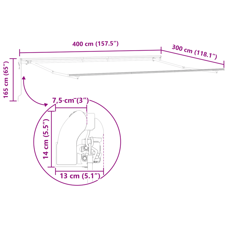 Casa si Gradina - Gradina si terasa - Umbrele si pavilioane - Pavilioane - Marchiza retractabila automata multicolora 450x300 cm - Infinity.ro