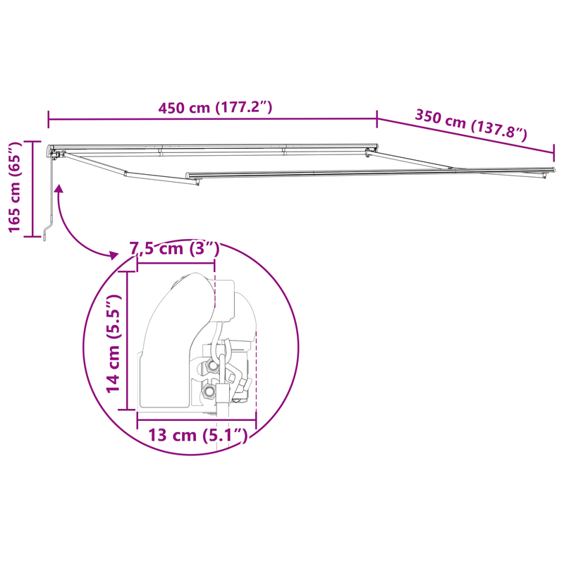 Casa si Gradina - Gradina si terasa - Umbrele si pavilioane - Pavilioane - Marchiza Retractabila Manuala Galbena si Portocalie 450x350 cm - Infinity.ro