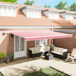Casa si Gradina - Gradina si terasa - Umbrele si pavilioane - Umbrele - Copertina manuala retractabila cu LED-uri rosii si albe 500x350 cm - Infinity.ro