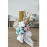 Fashion, accesorii si bijuterii - Copii - Articole botez - Trusouri si accesorii botez - Lumanare de botez din ceara naturala de albine multicolor, 26 cm, Colorart - Infinity.ro