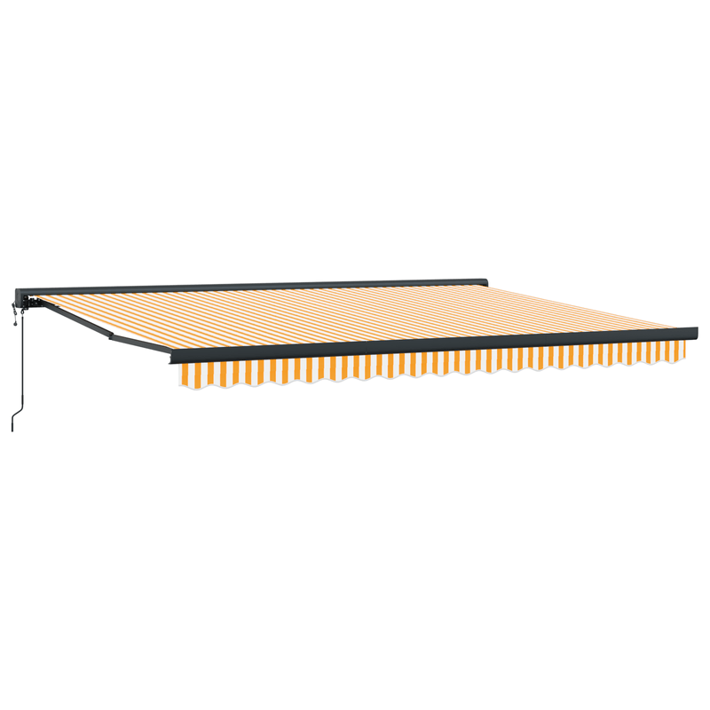 Casa si Gradina - Gradina si terasa - Umbrele si pavilioane - Umbrele - Copertina retractabila automata portocalie si alba 450x300 cm - Infinity.ro