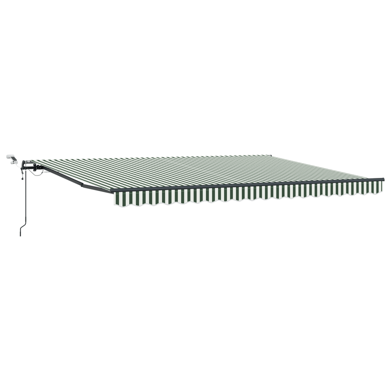 Casa si Gradina - Gradina si terasa - Umbrele si pavilioane - Umbrele - Copertina retractabila automata  cu LED Verde si Alb 450x350 cm - Infinity.ro
