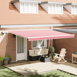 Casa si Gradina - Gradina si terasa - Umbrele si pavilioane - Umbrele - Copertina manuala retractabila cu dungi rosii si albe 450x350 cm - Infinity.ro