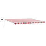 Casa si Gradina - Gradina si terasa - Umbrele si pavilioane - Umbrele - Copertina manuala retractabila cu dungi rosii si albe 450x350 cm - Infinity.ro