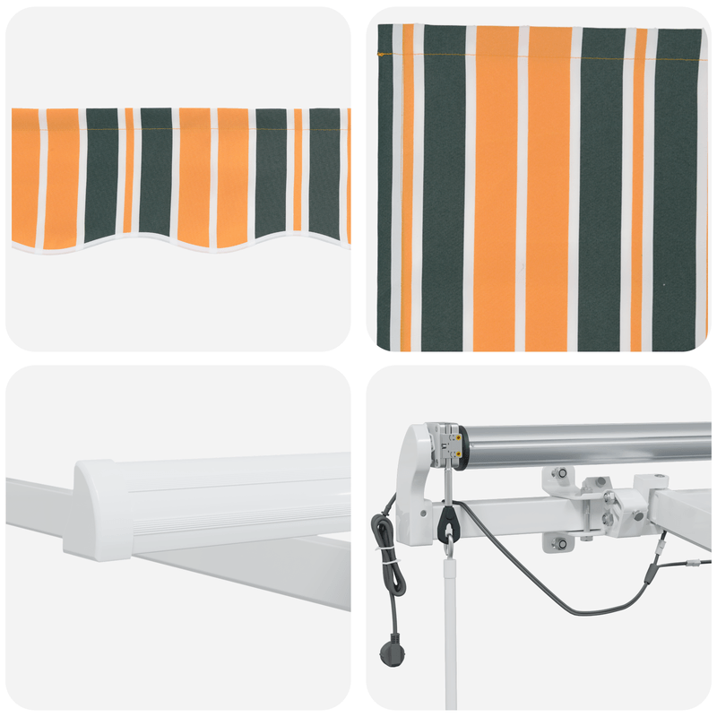 Casa si Gradina - Gradina si terasa - Umbrele si pavilioane - Umbrele - Copertina retractabila automata  cu LED-uri in verde si galben, 450x350 cm - Infinity.ro
