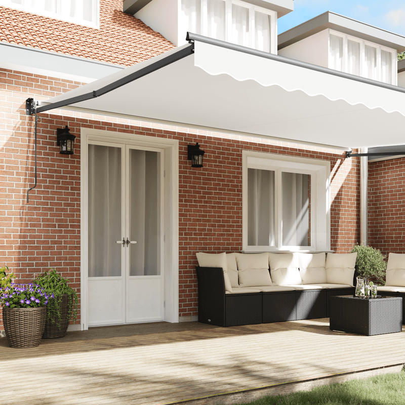 Casa si Gradina - Gradina si terasa - Umbrele si pavilioane - Umbrele - Copertina retractabila automata  Alb 500x300 cm - Infinity.ro