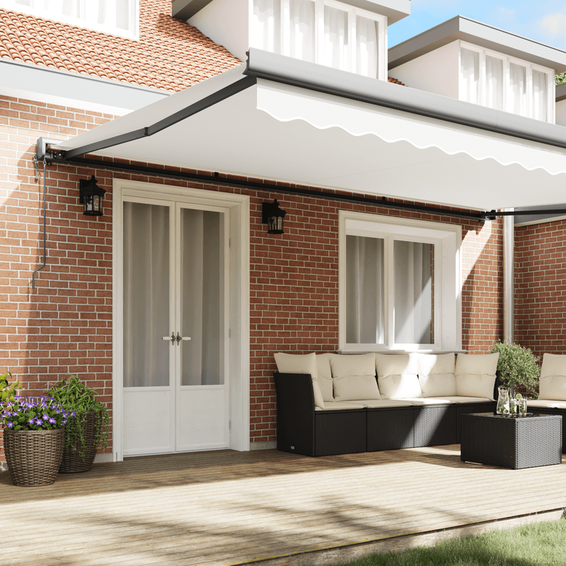 Casa si Gradina - Gradina si terasa - Umbrele si pavilioane - Umbrele - Copertina retractabila automata alba 500x300 cm - Infinity.ro