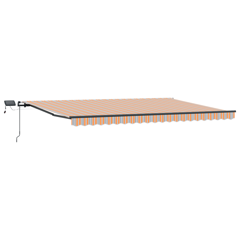 Casa si Gradina - Gradina si terasa - Umbrele si pavilioane - Umbrele - Copertina retractabila manuala cu dungi LED multicolore 500x350 cm - Infinity.ro