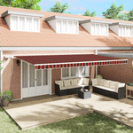Casa si Gradina - Gradina si terasa - Umbrele si pavilioane - Umbrele - Copertina manuala retractabila cu LED Portocalie si Maro 600x350 cm - Infinity.ro