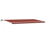 Casa si Gradina - Gradina si terasa - Umbrele si pavilioane - Umbrele - Copertina manuala retractabila cu LED Portocalie si Maro 600x350 cm - Infinity.ro