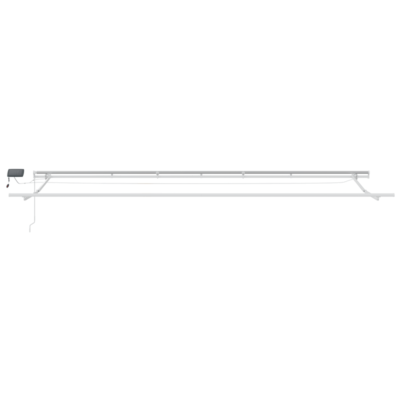 Casa si Gradina - Gradina si terasa - Umbrele si pavilioane - Umbrele - Copertina manuala retractabila cu LED Portocalie si Maro 600x350 cm - Infinity.ro