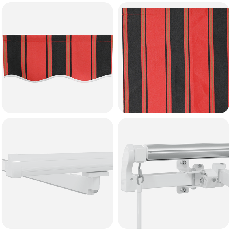 Casa si Gradina - Gradina si terasa - Umbrele si pavilioane - Umbrele - Copertina manuala retractabila cu LED Portocalie si Maro 600x350 cm - Infinity.ro