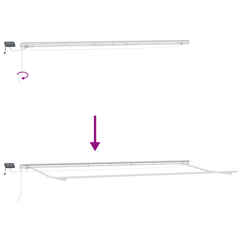 Casa si Gradina - Gradina si terasa - Umbrele si pavilioane - Umbrele - Copertina manuala retractabila cu LED Portocalie si Maro 600x350 cm - Infinity.ro