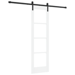 Casa si Gradina - Constructii - Usi interior, exterior si garaj - Usi interior - Usa glisanta cu set de accesorii "ORKDAL" Alb Lemn masiv & Sticla - Infinity.ro