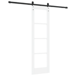 Casa si Gradina - Constructii - Usi interior, exterior si garaj - Usi interior - Usa glisanta cu set de accesorii "ORKDAL" Alb Lemn masiv & Sticla - Infinity.ro