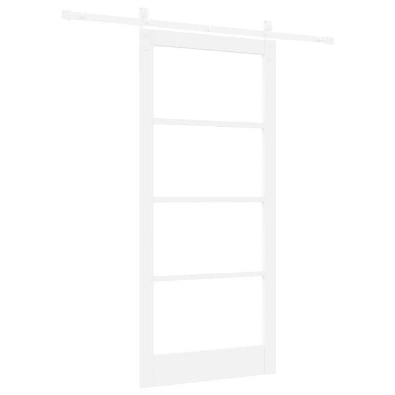 Casa si Gradina - Constructii - Usi interior, exterior si garaj - Usi interior - Usa glisanta  cu set de accesorii 'ORKDAL'Alb Lemn Solid & Sticla - Infinity.ro