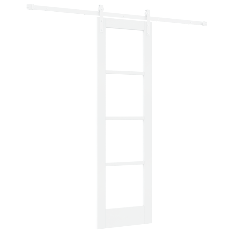 Casa si Gradina - Constructii - Usi interior, exterior si garaj - Usi interior - Usa glisanta cu set de accesorii 'ORKDAL'Alb Lemn Masiv & Sticla - Infinity.ro
