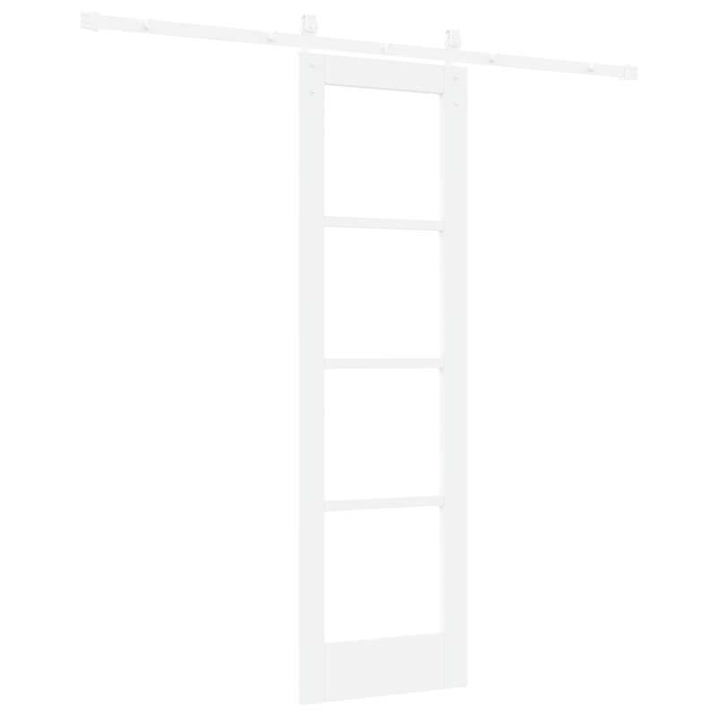 Casa si Gradina - Constructii - Usi interior, exterior si garaj - Usi interior - Usa glisanta cu set de accesorii 'ORKDAL'Alb Lemn Masiv & Sticla - Infinity.ro