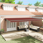 Casa si Gradina - Gradina si terasa - Umbrele si pavilioane - Umbrele - Copertina retractabila automata cu LED portocalie si maro 600x350 cm - Infinity.ro