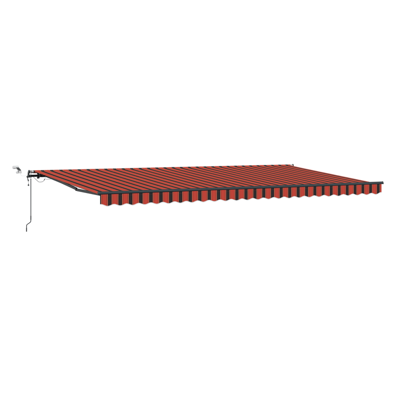 Casa si Gradina - Gradina si terasa - Umbrele si pavilioane - Umbrele - Copertina retractabila automata cu LED portocalie si maro 600x350 cm - Infinity.ro