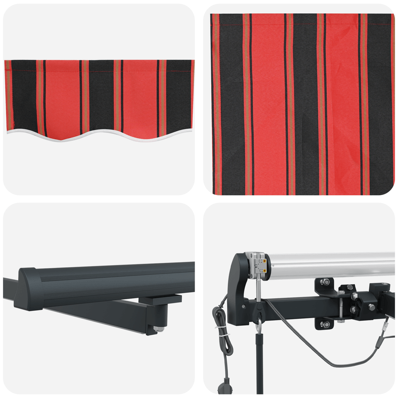 Casa si Gradina - Gradina si terasa - Umbrele si pavilioane - Umbrele - Copertina retractabila automata cu LED portocalie si maro 600x350 cm - Infinity.ro