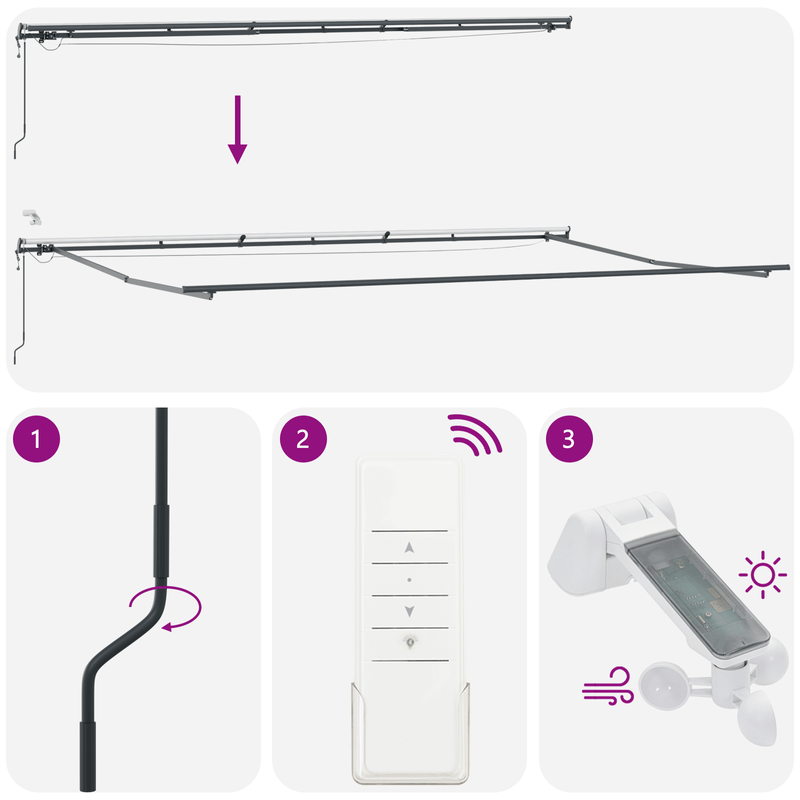 Casa si Gradina - Gradina si terasa - Umbrele si pavilioane - Umbrele - Copertina retractabila automata cu LED portocalie si maro 600x350 cm - Infinity.ro
