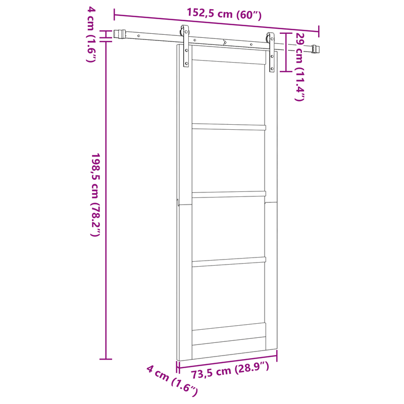Casa si Gradina - Constructii - Usi interior, exterior si garaj - Usi interior - Usa glisanta  cu set de accesorii 'ORKDAL'73.5x198.5 cm - Infinity.ro