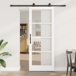 Casa si Gradina - Constructii - Usi interior, exterior si garaj - Usi interior - Usa glisanta  cu set de accesorii 'ORKDAL'Alb din lemn masiv si sticla - Infinity.ro