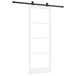 Casa si Gradina - Constructii - Usi interior, exterior si garaj - Usi interior - Usa glisanta  cu set de accesorii 'ORKDAL'Alb din lemn masiv si sticla - Infinity.ro