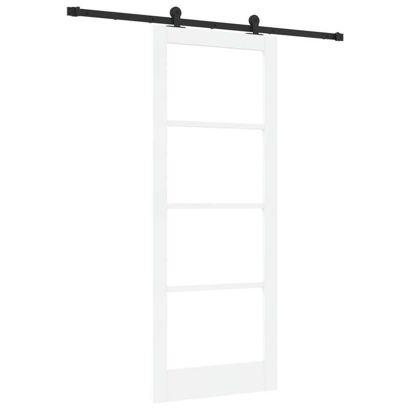 Casa si Gradina - Constructii - Usi interior, exterior si garaj - Usi interior - Usa glisanta  cu set de accesorii 'ORKDAL'Alb din lemn masiv si sticla - Infinity.ro