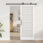 Casa si Gradina - Constructii - Usi interior, exterior si garaj - Usi interior - Usa glisanta  cu set de accesorii 'ORKDAL'Alb din lemn masiv si sticla - Infinity.ro