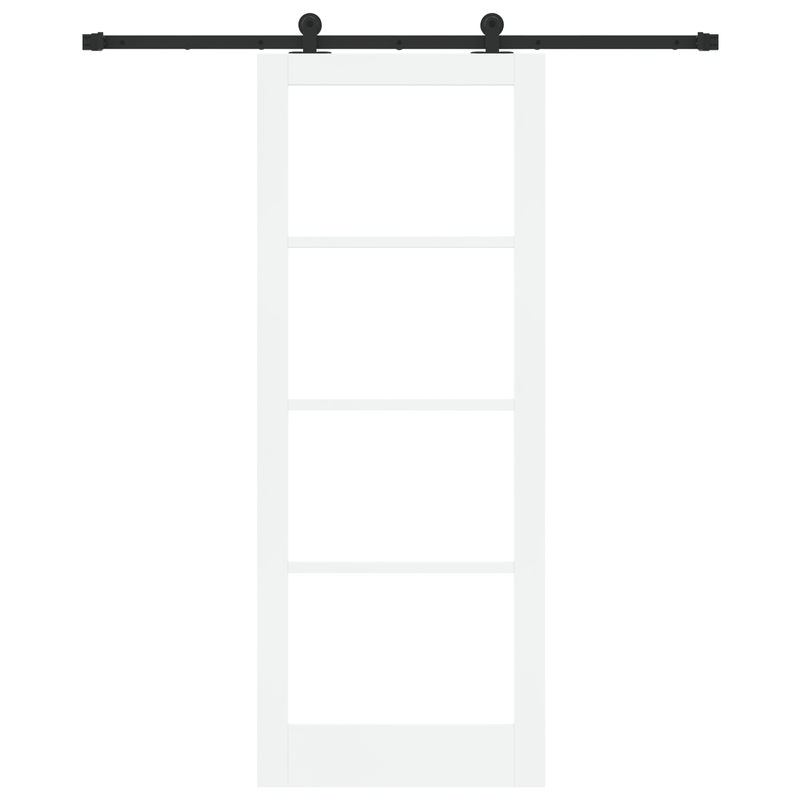 Casa si Gradina - Constructii - Usi interior, exterior si garaj - Usi interior - Usa glisanta  cu set de accesorii 'ORKDAL'Alb din lemn masiv si sticla - Infinity.ro