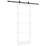 Casa si Gradina - Constructii - Usi interior, exterior si garaj - Usi interior - Usa glisanta  cu set de accesorii 'ORKDAL'Alb din lemn masiv si sticla - Infinity.ro