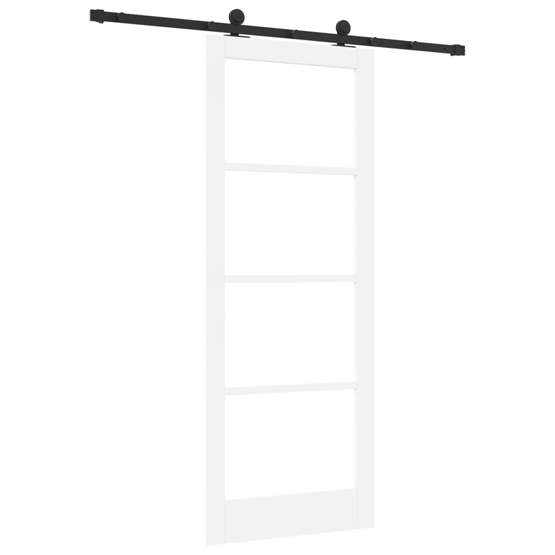 Casa si Gradina - Constructii - Usi interior, exterior si garaj - Usi interior - Usa glisanta  cu set de accesorii 'ORKDAL'Alb din lemn masiv si sticla - Infinity.ro