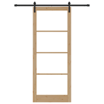 Casa si Gradina - Constructii - Usi interior, exterior si garaj - Usi interior - Usa glisanta ORKDAL Set de 2 Natural si negru Lemn masiv - Infinity.ro