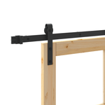 Casa si Gradina - Constructii - Usi interior, exterior si garaj - Usi interior - Usa glisanta ORKDAL Set de 2 Natural si negru Lemn masiv - Infinity.ro