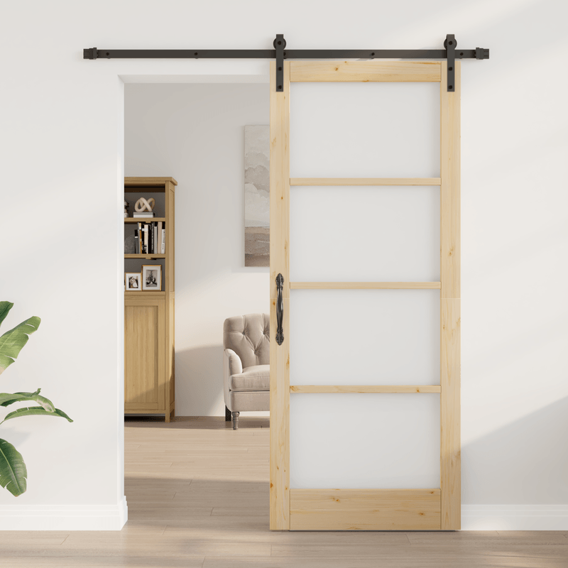 Casa si Gradina - Constructii - Usi interior, exterior si garaj - Usi interior - Usa glisanta cu set hardware 'ORKDAL'din lemn masiv si sticla - Infinity.ro