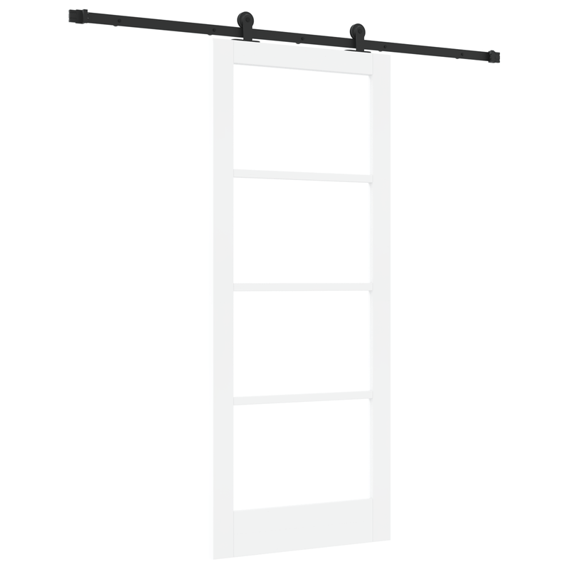 Casa si Gradina - Constructii - Usi interior, exterior si garaj - Usi interior - Usa glisanta  cu set de accesorii 'ORKDAL'din lemn solid alb si sticla - Infinity.ro