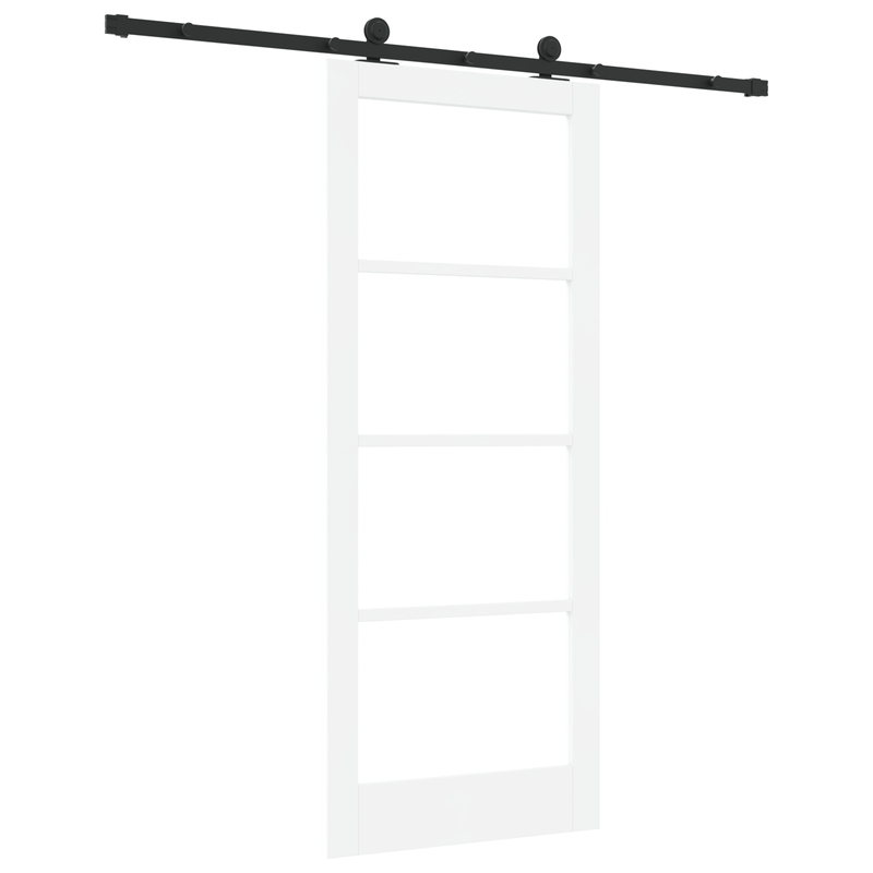 Casa si Gradina - Constructii - Usi interior, exterior si garaj - Usi interior - Usa glisanta  cu set de accesorii 'ORKDAL'din lemn solid alb si sticla - Infinity.ro