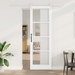 Casa si Gradina - Constructii - Usi interior, exterior si garaj - Usi interior - Usa Glisanta  cu Set de Hardware "ORKDAL" Alb Lemn Solid & Sticla - Infinity.ro