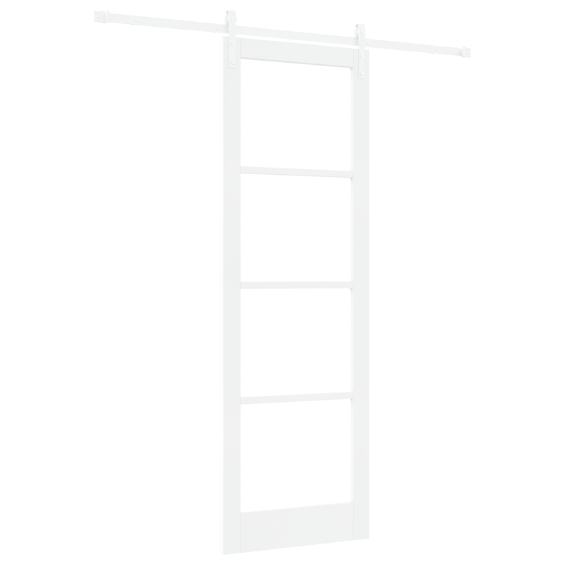 Casa si Gradina - Constructii - Usi interior, exterior si garaj - Usi interior - Usa Glisanta  cu Set de Hardware "ORKDAL" Alb Lemn Solid & Sticla - Infinity.ro