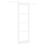 Casa si Gradina - Constructii - Usi interior, exterior si garaj - Usi interior - Usa Glisanta  cu Set de Hardware "ORKDAL" Alb Lemn Solid & Sticla - Infinity.ro