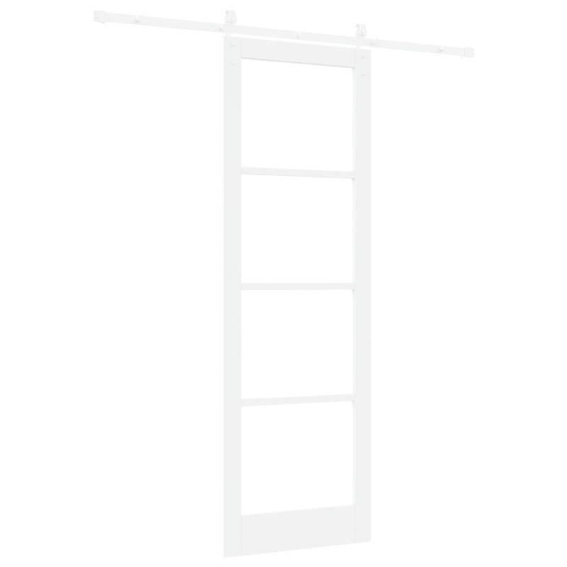 Casa si Gradina - Constructii - Usi interior, exterior si garaj - Usi interior - Usa Glisanta  cu Set de Hardware "ORKDAL" Alb Lemn Solid & Sticla - Infinity.ro