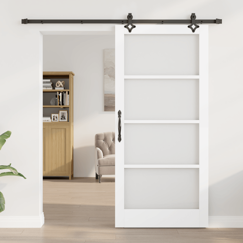 Casa si Gradina - Constructii - Usi interior, exterior si garaj - Usi interior - Usa Glisanta  cu Set Hardware 'ORKDAL'Alb din Lemn Solid si Sticla - Infinity.ro