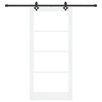 Casa si Gradina - Constructii - Usi interior, exterior si garaj - Usi interior - Usa Glisanta  cu Set Hardware 'ORKDAL'Alb din Lemn Solid si Sticla - Infinity.ro