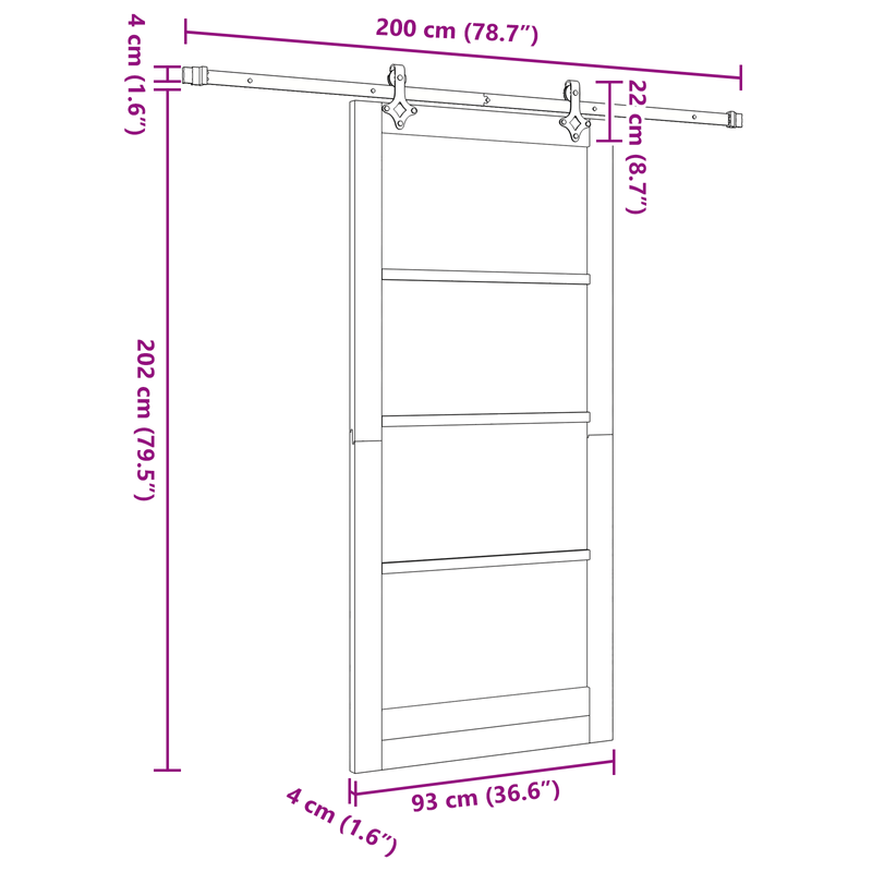 Casa si Gradina - Constructii - Usi interior, exterior si garaj - Usi interior - Usa Glisanta  cu Set Hardware 'ORKDAL'Alb din Lemn Solid si Sticla - Infinity.ro
