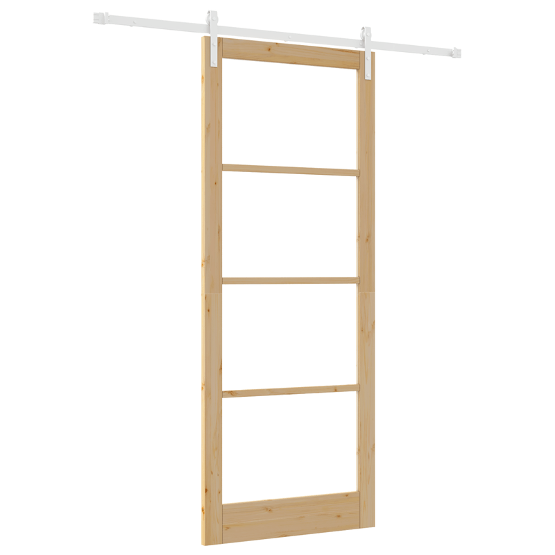 Casa si Gradina - Constructii - Usi interior, exterior si garaj - Usi interior - Usa glisanta  cu set de accesorii "ORKDAL" din lemn solid si sticla - Infinity.ro
